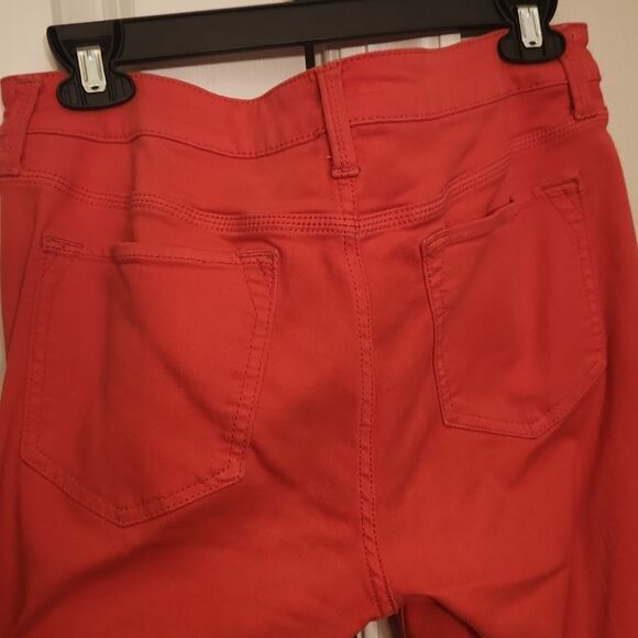 JCP Women's Coral Pink Skinny Ankle High-Stretch Jeans Size 29/8 - Picture 5 of 8
